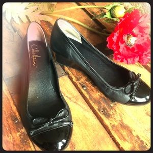 Cole Haan black ballet wedge shoes